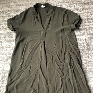 Army green shift dress